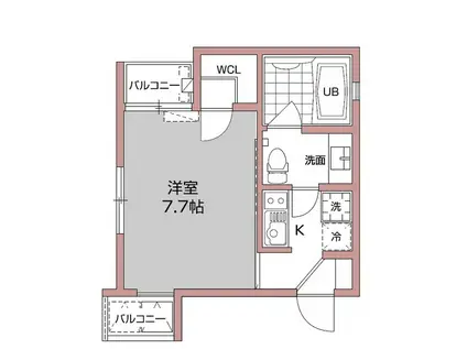 リヴィエール広尾(1K/4階)の間取り写真