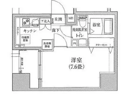 アイルプレミアム千駄木(1K/10階)の間取り写真