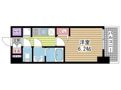 グランカリテ神戸ハーバーランド前(1K/7階)の間取り写真