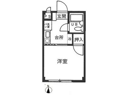 メゾン初台(1K/1階)の間取り写真