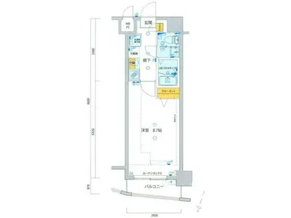 GENOVIA石神井台GREEN VEIL(1K/2階)の間取り写真