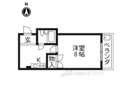 トレビアン東山(1K/2階)の間取り写真