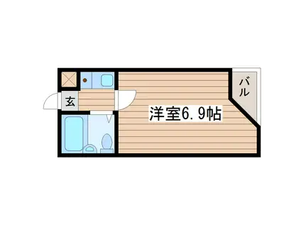 ベルシティ高松(1K/1階)の間取り写真