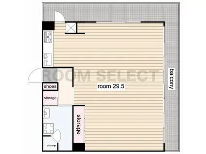 コントレールヒル(ワンルーム/2階)の間取り写真