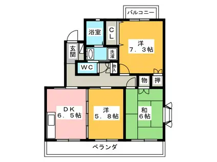 アルカディア21(3DK/1階)の間取り写真