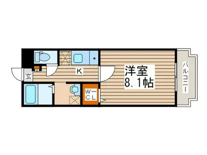 KMビル(1K/2階)の間取り写真