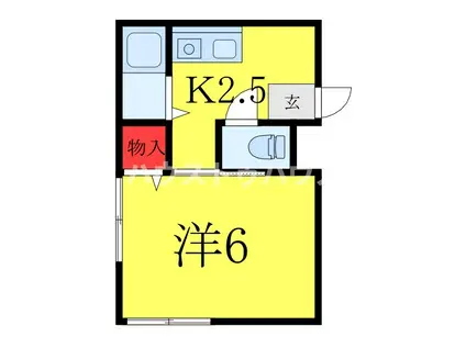 ラポールイースト(1K/2階)の間取り写真