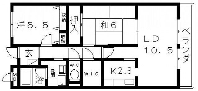エクセレント(2LDK/1階)の間取り写真