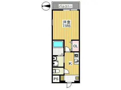 パレスラウレア(1K/3階)の間取り写真