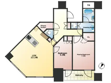 パークコート渋谷 ザ タワー(2LDK/29階)の間取り写真