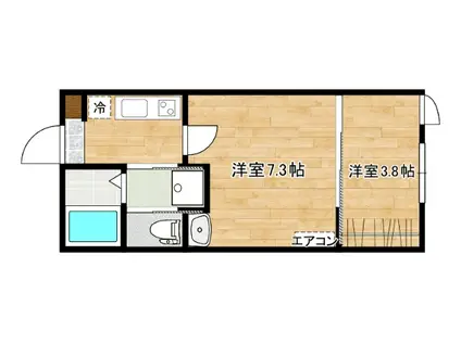 ジャスティス(2K/1階)の間取り写真