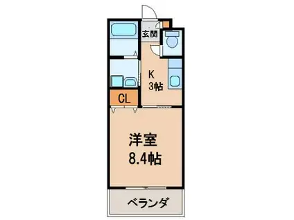ビビッドステージ(1K/3階)の間取り写真