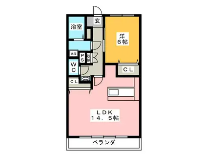 ハイツ伊藤(1LDK/3階)の間取り写真