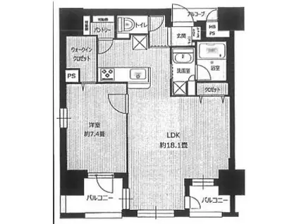ワコーレ神戸三宮マスターズレジデンス(1LDK/10階)の間取り写真