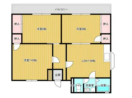 TRハイツ(3LDK/3階)の間取り写真