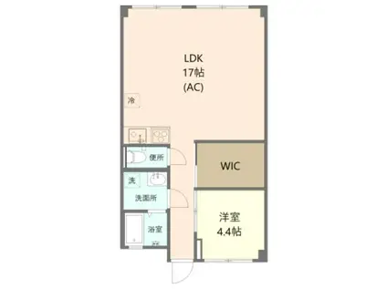 椿ビル(1LDK/2階)の間取り写真