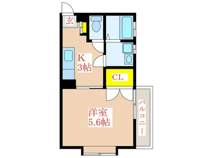 サンフィール隼人(1K/4階)の間取り写真