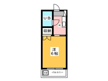 ヒバリアーバンヒルズ(1K/1階)の間取り写真