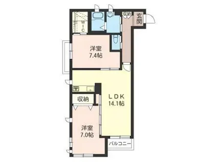 ブリージョ(2LDK/2階)の間取り写真