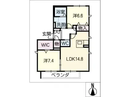 ラ カーサ フェリシード(2LDK/3階)の間取り写真