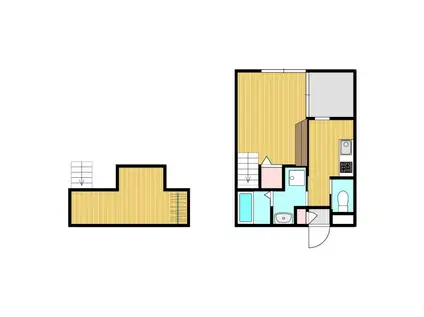プランドール中央町(1SK/2階)の間取り写真