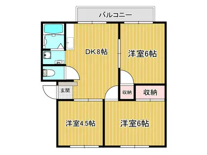 メゾン朱鷺(3DK/1階)の間取り写真