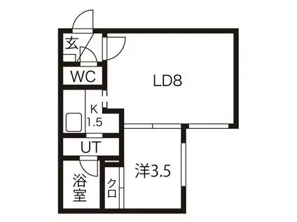アーバンクラスタ元町II(1LDK/2階)の間取り写真