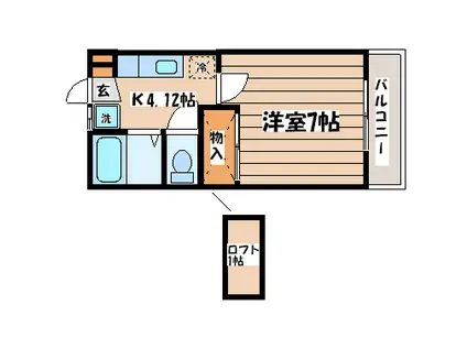 サンセピア(1K/1階)の間取り写真