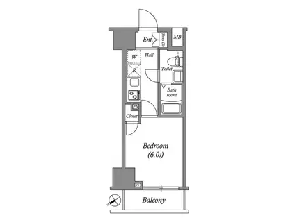 GENOVIAお花茶屋SKYGARDEN(1K/3階)の間取り写真