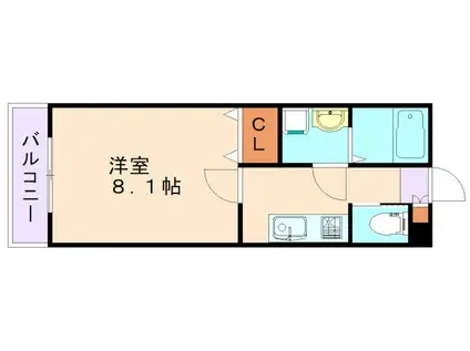 ラシュレ近大前(1K/2階)の間取り写真