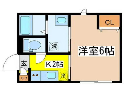 BLANC CUBE(1K/2階)の間取り写真