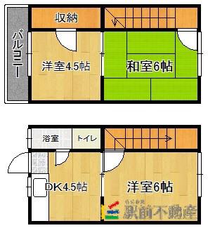 プラム西新(3DK/1階)の間取り写真