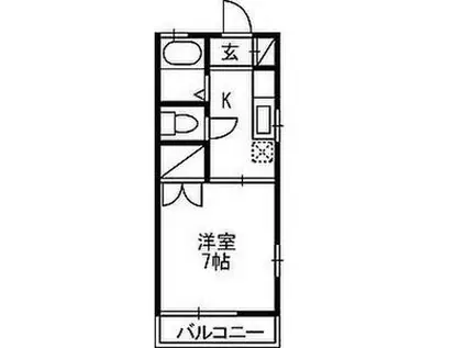 コーポKD(1K/2階)の間取り写真