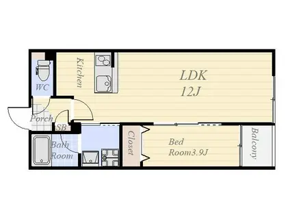 リテラス常盤(1LDK/2階)の間取り写真