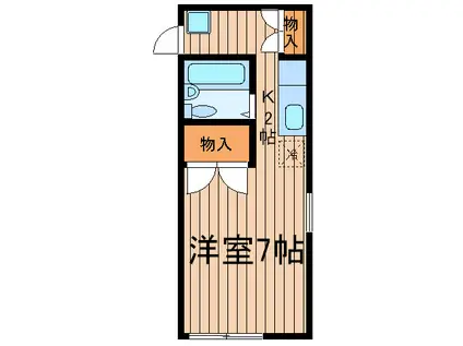 エステートピア西調布(1K/1階)の間取り写真