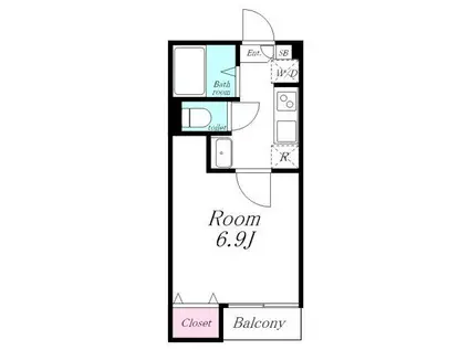 グランコート川口鶴が丸計画(1K/1階)の間取り写真