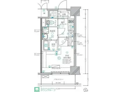 ディアレイシャス東別院IV(1K/14階)の間取り写真