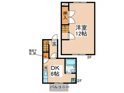 ファーストヒル江田(1DK/2階)の間取り写真