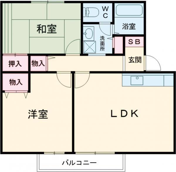 コンフォールYASU(2LDK/1階)の間取り写真