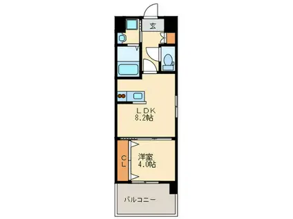 REGALO吉塚通(1LDK/10階)の間取り写真