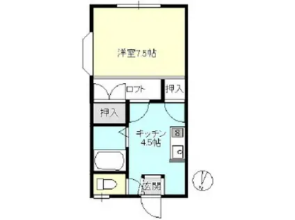 ベルツリーハイムII(1K/2階)の間取り写真