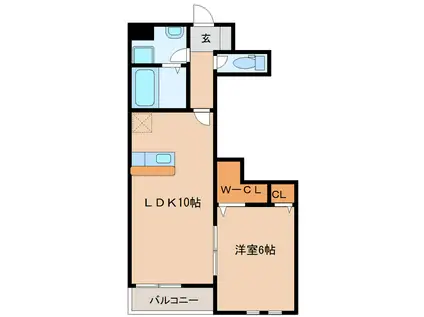 PRIMROSEIII(1LDK/1階)の間取り写真