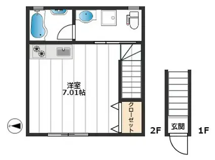 VERT CLAIR(ワンルーム/2階)の間取り写真