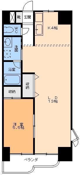 CITY21(1LDK/6階)の間取り写真