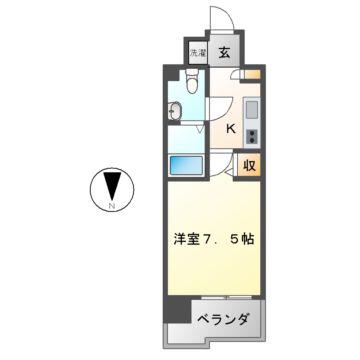 エコロジー鶴舞レジデンス(1K/10階)の間取り写真