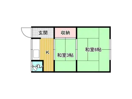 谷口文化(2K/1階)の間取り写真