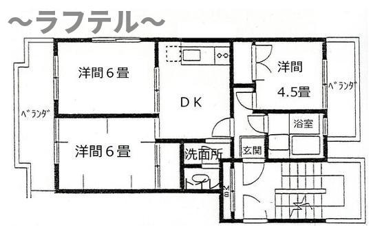 セントビラ(3DK/2階)の間取り写真