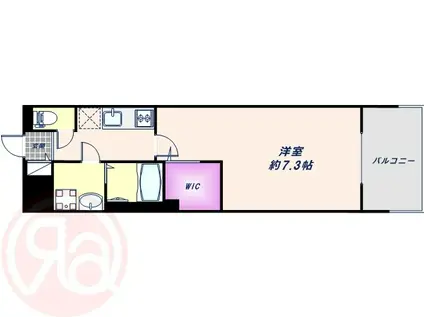 LUXE難波南(1K/8階)の間取り写真