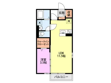セジュールNOZOMI(1LDK/2階)の間取り写真