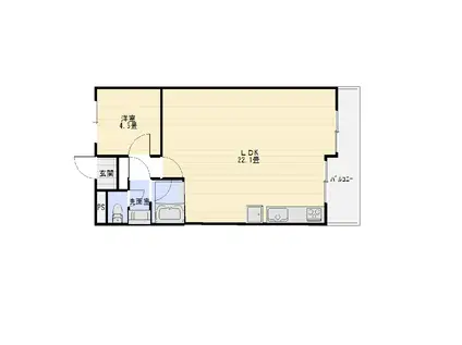 ライゼックス豊中(1LDK/1階)の間取り写真